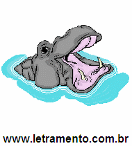 Letramento Hipopótamo Animal Com a Letra H