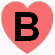 Coração Vermelho Com a Letra B