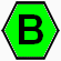 Letra B Dentro Hexágono Verde