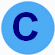 Círculo Azul Com a Letra C