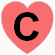 Coração Vermelho Com a Letra C