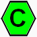 Letra C Dentro Hexágono Verde