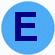 Círculo Azul Com a Letra E