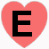 Coração Vermelho Com a Letra E