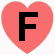 Coração Vermelho Com a Letra F