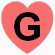 Coração Vermelho Com a Letra G