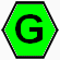 Letra G Dentro Hexágono Verde