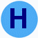 Círculo Azul Com a Letra H