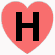 Coração Vermelho Com a Letra H