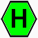 Letra H Dentro Hexágono Verde