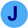 Círculo Azul Com a Letra J