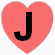 Coração Vermelho Com a Letra J