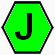 Letra J Dentro Hexágono Verde