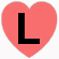 Coração Vermelho Com a Letra L
