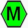 Letra M Dentro Hexágono Verde