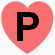 Coração Vermelho Com a Letra P