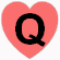 Coração Vermelho Com a Letra Q