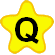 Estrela Amarela Com a Letra Q