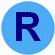 Círculo Azul Com a Letra R