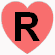 Coração Vermelho Com a Letra R