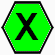 Letra X Dentro Hexágono Verde