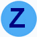 Círculo Azul Com a Letra Z