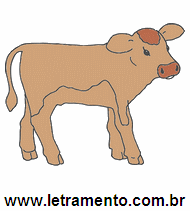 Letramento Novilho Animal Com a Letra N