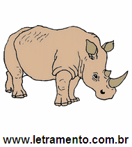 Letramento Rinoceronte Animal Com a Letra R