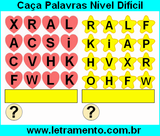 Caça Palavras On-Line Nível Difícil