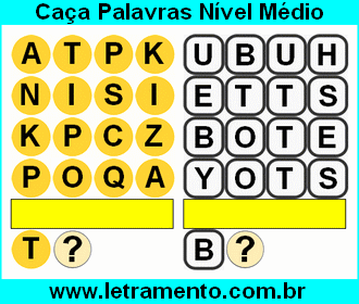 Caça Palavras On-Line Nível Médio 