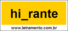 Palavra Hidrante Para Completar Com a Consoante D