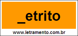 Palavra Detrito Para Completar Com a Letra D