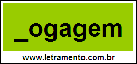 Palavra Fogagem Para Completar Com a Letra F
