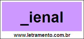 Palavra Bienal Para Completar Com a Consoante B