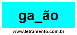 Palavra Gamão Para Completar Com a Consoante M