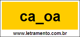 Palavra Canoa Para Completar Com a Consoante N