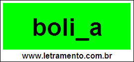 Palavra Bolina Para Completar Com a Consoante N