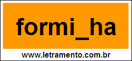 Palavra Forminha Para Completar Com a Letra N