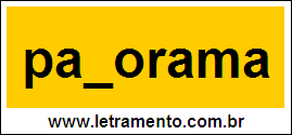 Palavra Panorama Para Completar Com a Consoante N