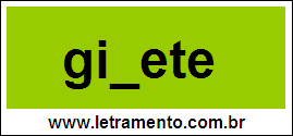Palavra Ginete  Para Completar Com a Letra N