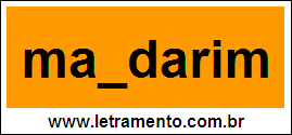 Palavra Mandarim Para Completar Com a Letra N