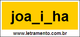 Palavra Joaninha Para Completar Com a Consoante N