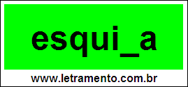 Palavra Esquina Para Completar Com a Consoante N