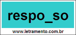 Palavra Responso Para Completar Com a Letra N
