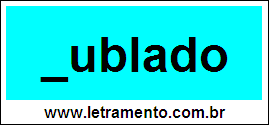 Palavra Nublado Para Completar Com a Consoante N