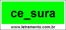 Palavra Censura Para Completar Com a Consoante N