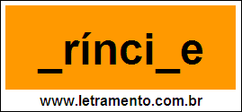 Palavra Príncipe Para Completar Com a Letra P