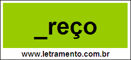 Palavra Preço Para Completar Com a Letra P