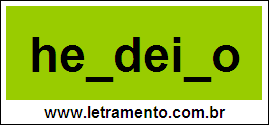 Palavra Herdeiro Para Completar Com a Letra R