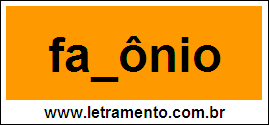 Palavra Favônio Para Completar Com a Letra V